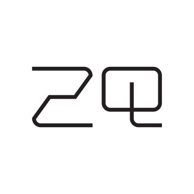 zq ilk harf vektör logo simgesi
