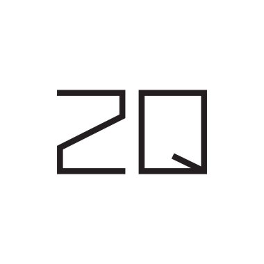 zq ilk harf vektör logo simgesi