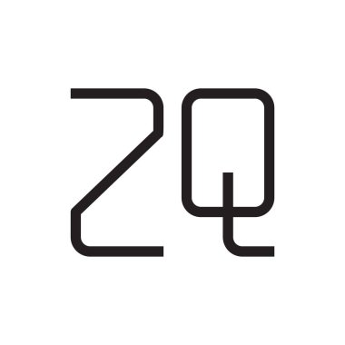 zq ilk harf vektör logo simgesi