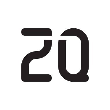 zq ilk harf vektör logo simgesi