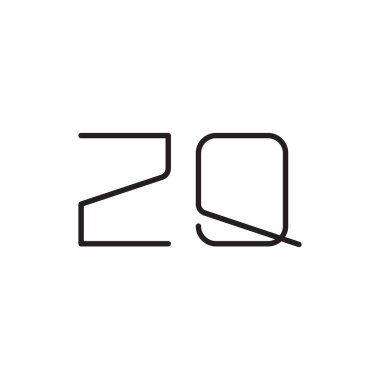 zq ilk harf vektör logo simgesi