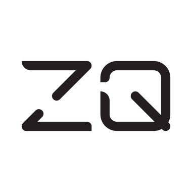 zq ilk harf vektör logo simgesi