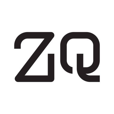 zq ilk harf vektör logo simgesi