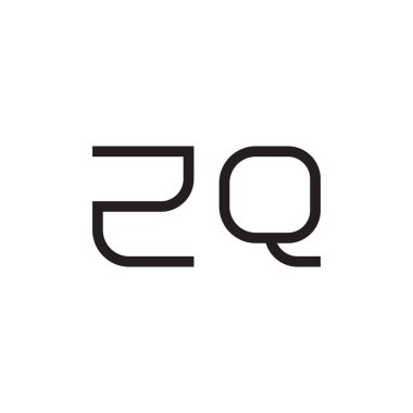 zq ilk harf vektör logo simgesi