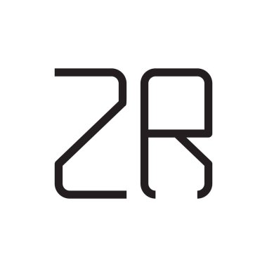 zr ilk harf vektör logo simgesi