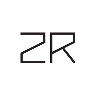 zr ilk harf vektör logo simgesi