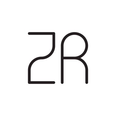 zr ilk harf vektör logo simgesi
