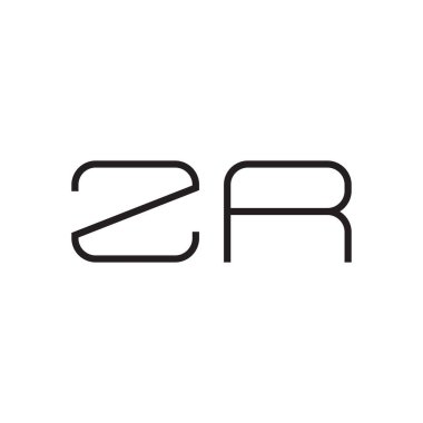 zr ilk harf vektör logo simgesi