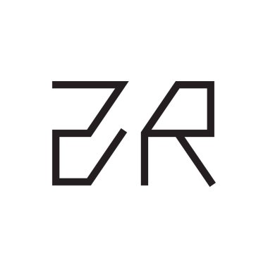 zr ilk harf vektör logo simgesi