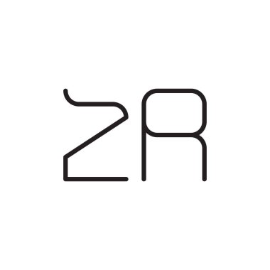 zr ilk harf vektör logo simgesi