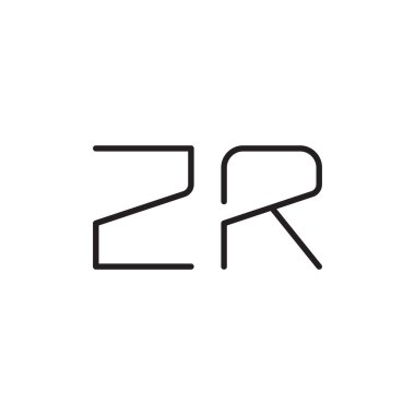 zr ilk harf vektör logo simgesi