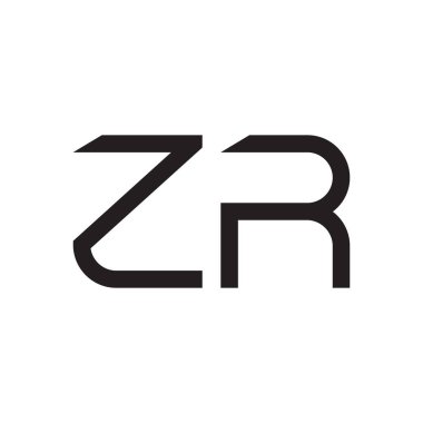 zr ilk harf vektör logo simgesi