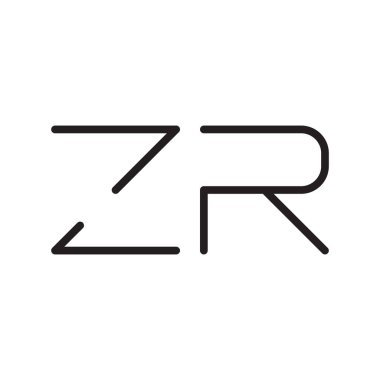 zr ilk harf vektör logo simgesi