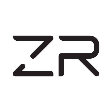 zr ilk harf vektör logo simgesi