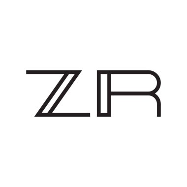 zr ilk harf vektör logo simgesi