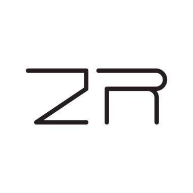 zr ilk harf vektör logo simgesi