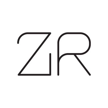 zr ilk harf vektör logo simgesi