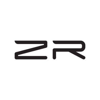 zr ilk harf vektör logo simgesi