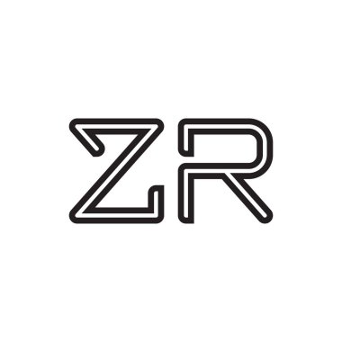 zr ilk harf vektör logo simgesi