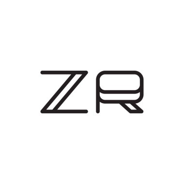 zr ilk harf vektör logo simgesi