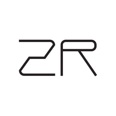 zr ilk harf vektör logo simgesi