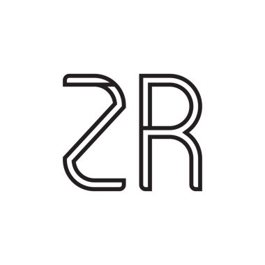 zr ilk harf vektör logo simgesi