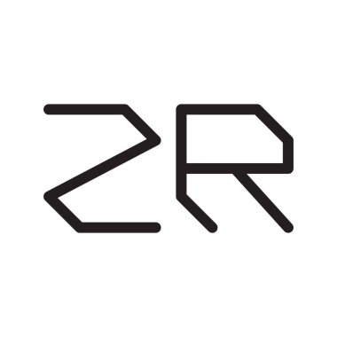 zr ilk harf vektör logo simgesi