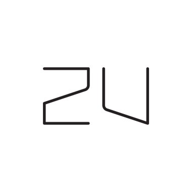 zu ilk harf vektör logo simgesi