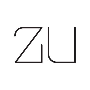 zu ilk harf vektör logo simgesi