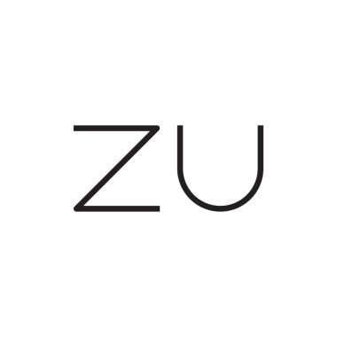 zu ilk harf vektör logo simgesi