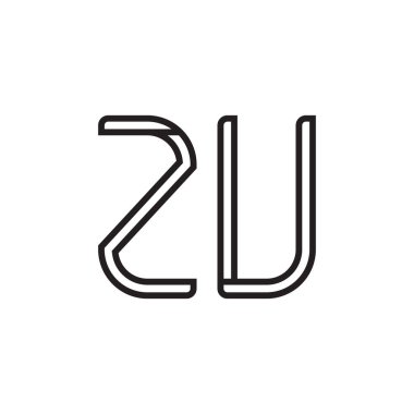 zu ilk harf vektör logo simgesi