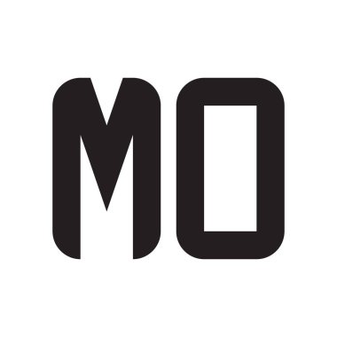 MO ilk harf logo şablon vektör simgesi tasarımı