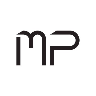 mp ilk harf vektör logo simgesi