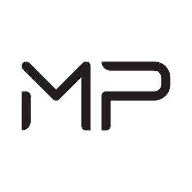 mp ilk harf vektör logo simgesi
