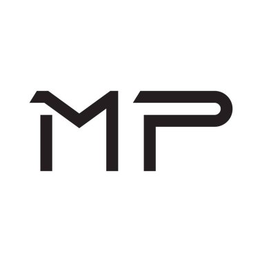 mp ilk harf vektör logo simgesi