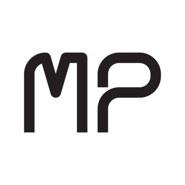 mp ilk harf vektör logo simgesi