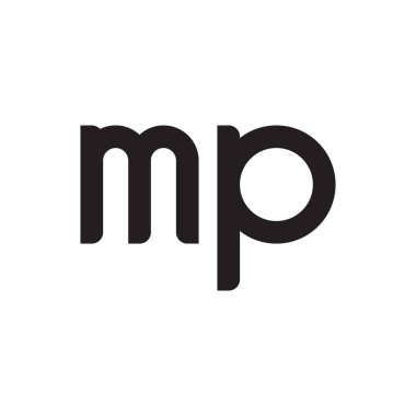 mp ilk harf vektör logo simgesi