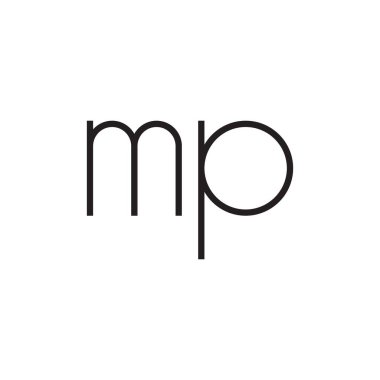 mp ilk harf vektör logo simgesi