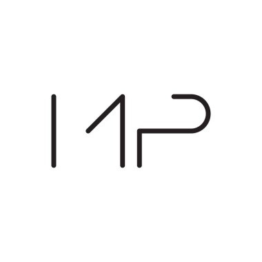 mp ilk harf vektör logo simgesi