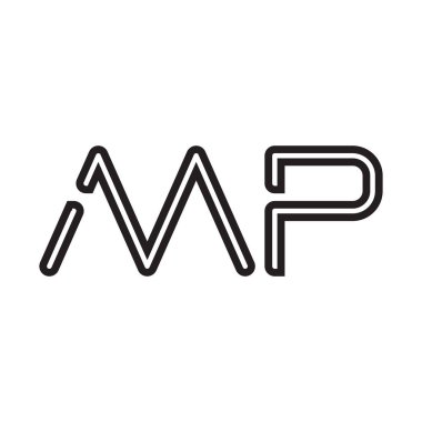 mp ilk harf vektör logo simgesi