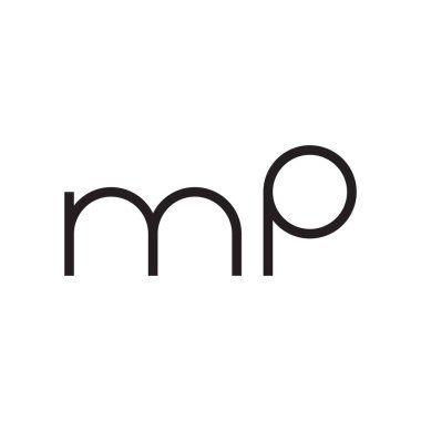 mp ilk harf vektör logo simgesi
