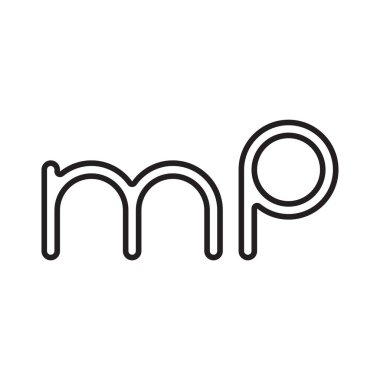 mp ilk harf vektör logo simgesi