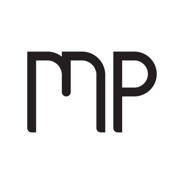 mp ilk harf vektör logo simgesi