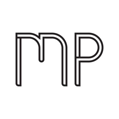 mp ilk harf vektör logo simgesi