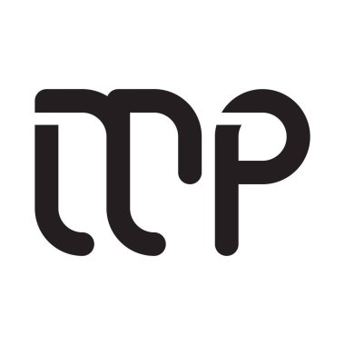 mp ilk harf vektör logo simgesi
