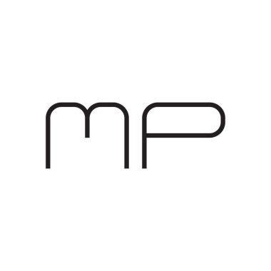 mp ilk harf vektör logo simgesi