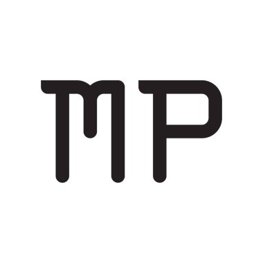mp ilk harf vektör logo simgesi
