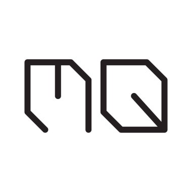 mq ilk harf vektör logo simgesi