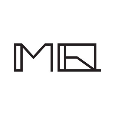 mq ilk harf vektör logo simgesi