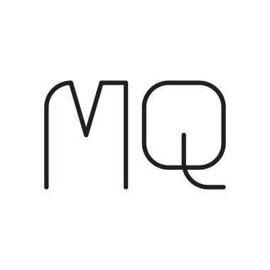 mq ilk harf vektör logo simgesi